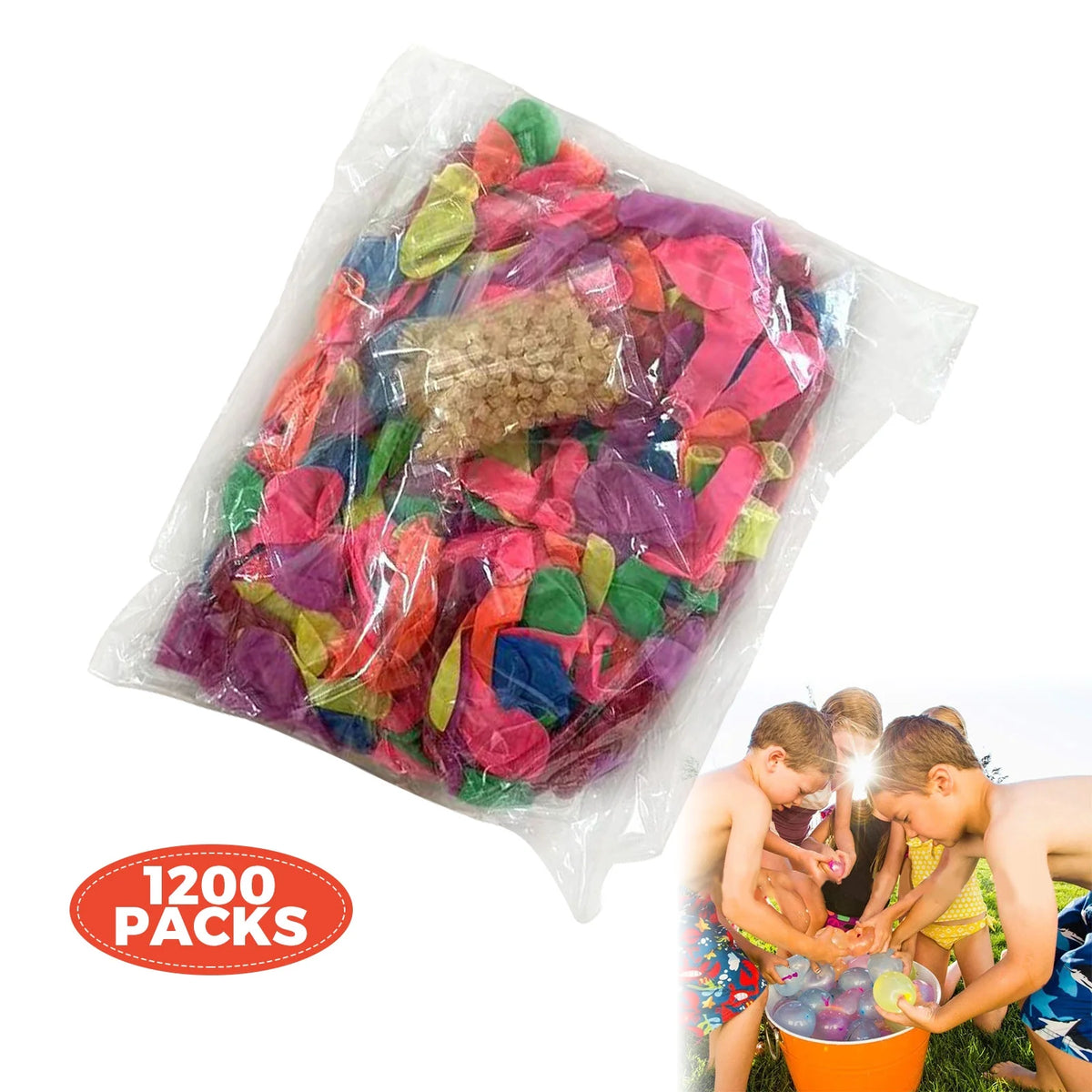 1200Pcs Multicolor Self Sealing Water Balloons D43355
