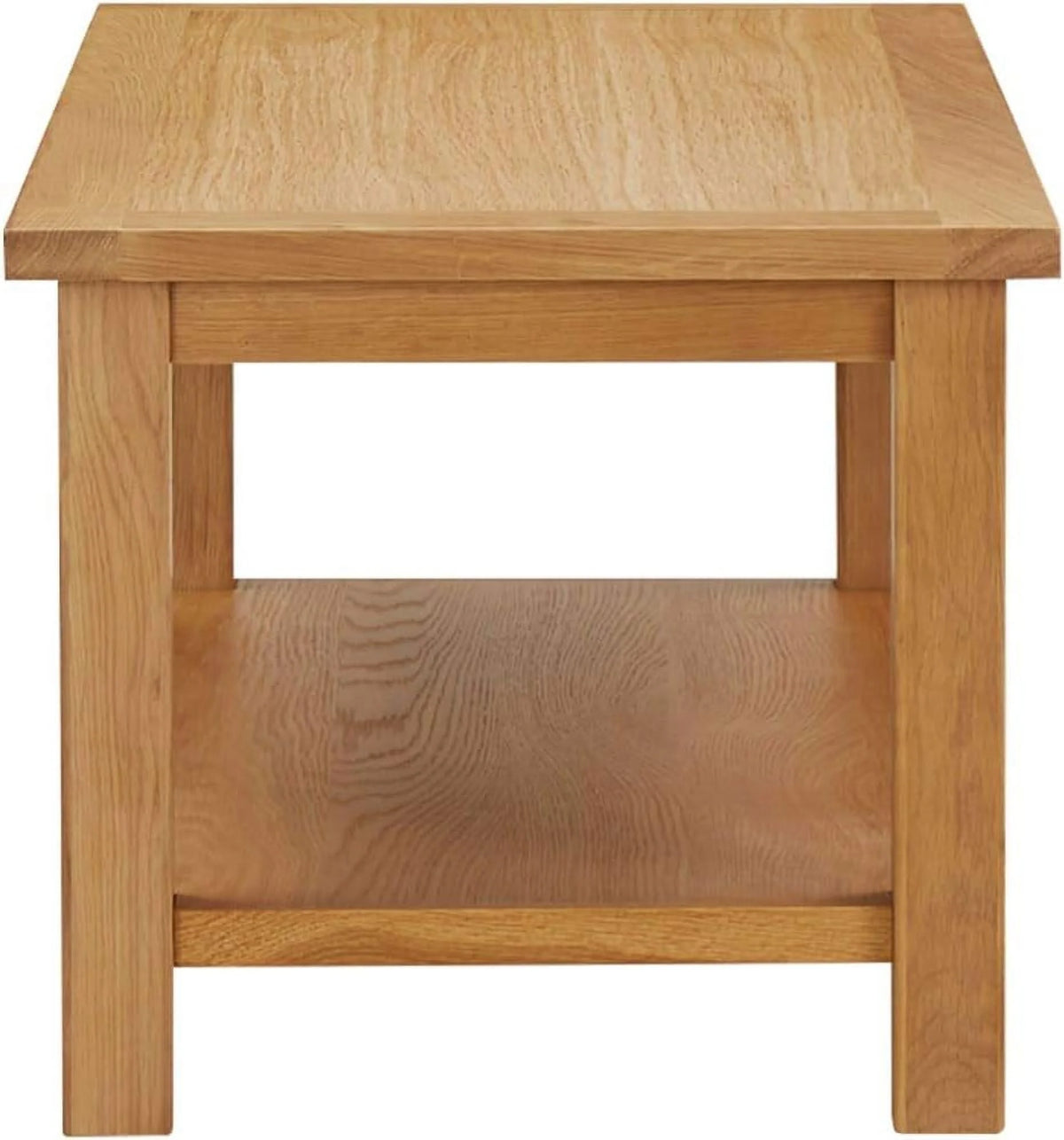 Solid Oak Wood Coffee Table Brown Dark Rectangular 35.4"x17.7"x15.7" H674