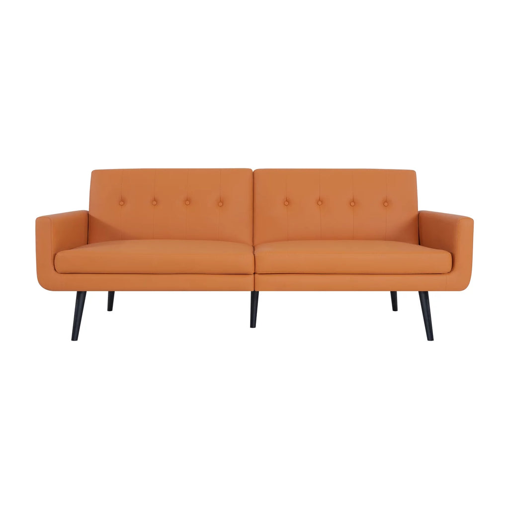 Caramel Air Leather Futon Sofa Bed W351635