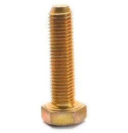 3/4 inch-16 x 2 1/4 inch Fine Thread Grade 8 Hex Cap Screw Yellow Zinc Plated Pk 10 E994