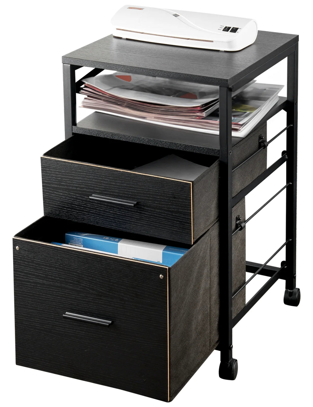 Black 2 Drawer File Cabinet J40454