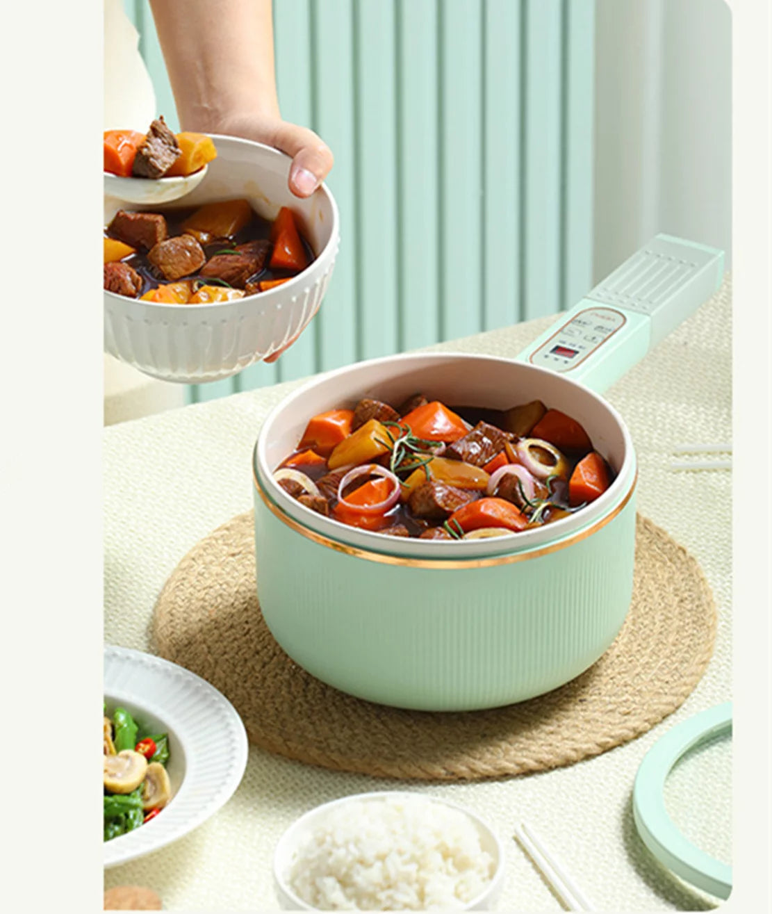 Electric Hot Pot Cooker Steamer Non-stick Pan W690980