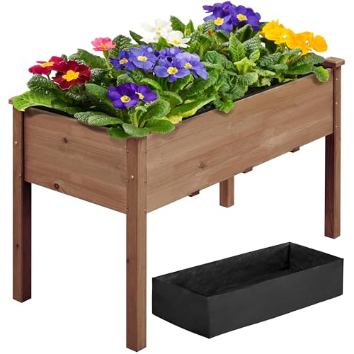 Raised Garden Bed 48x24x30in Wooden Planter Box with Legs O7940