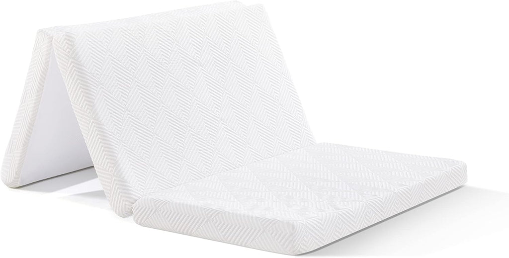 Twin 4 Inch Trifold Gel Memory Foam Mattress Topper with Breathable Cover U3294
