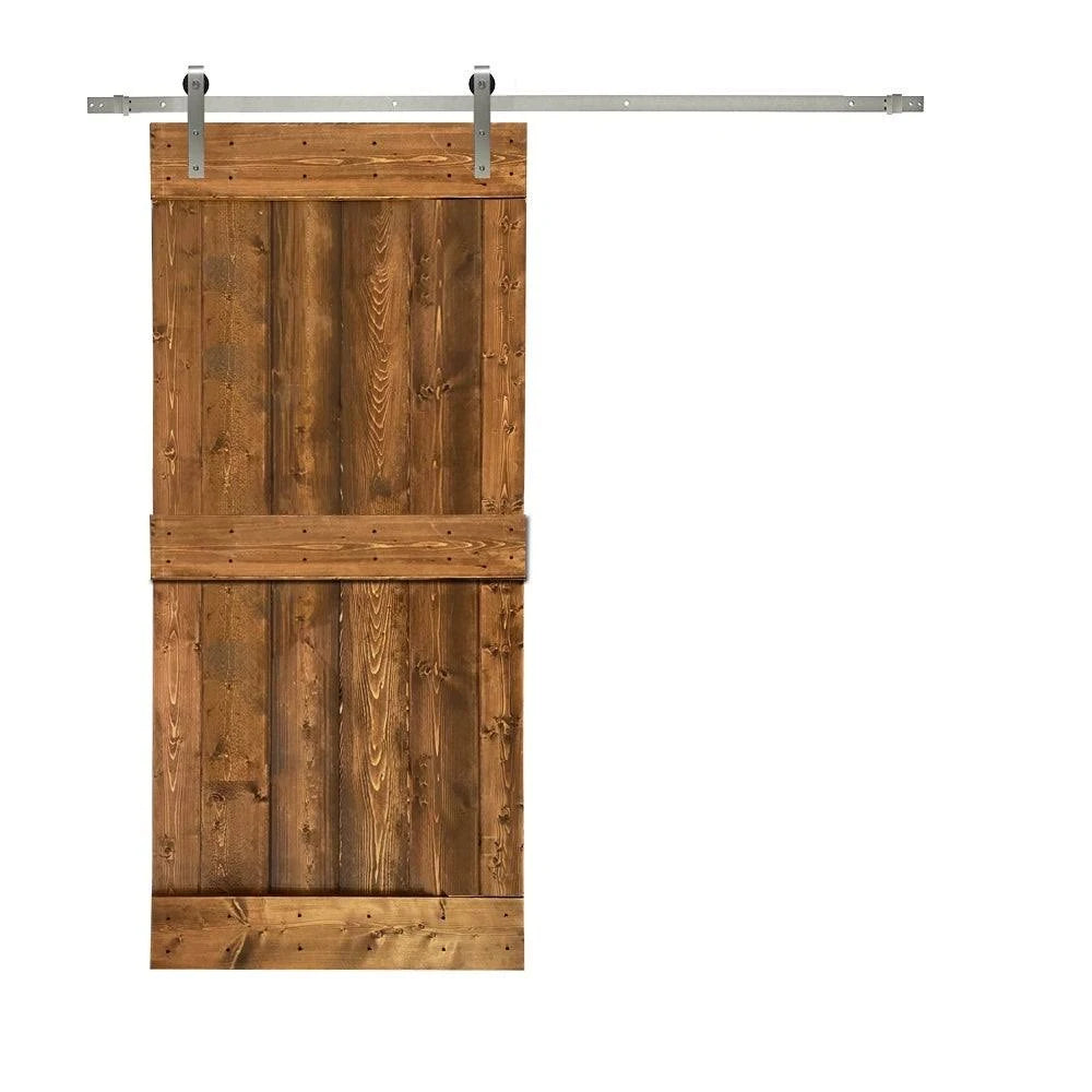 Stained Wooden Sliding Barn Door with Hardware Kit (Ocean Blue - 24 x 84) P285043