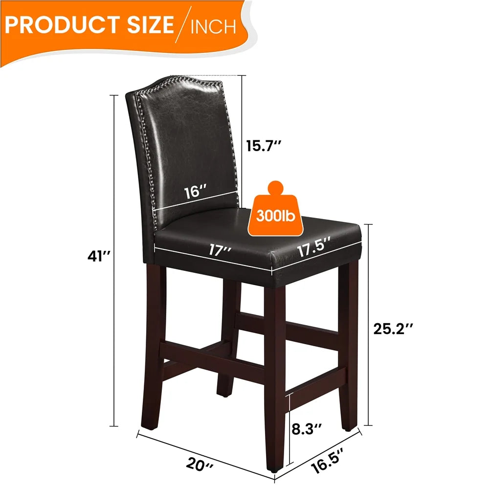 Brown Faux Leather Dining Chairs M93261