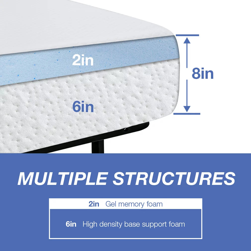 Queen 8 Inch Gel Memory Foam Medium Firm Mattress I84561