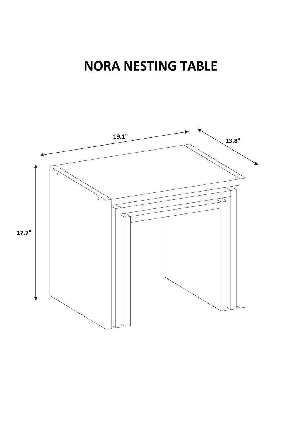 Oak Modern Nesting Table Set D9269