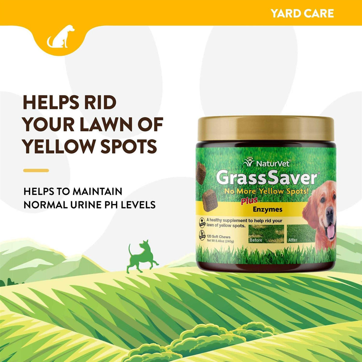 GrassSaver Plus Enzymes for Dogs 240 Soft Chews W234422