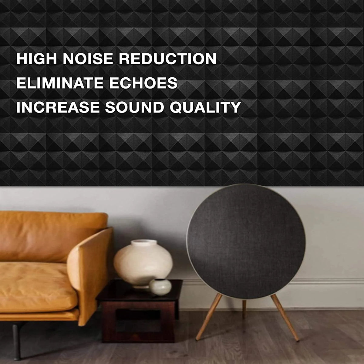 Black 12 Pack Acoustic Foam Panels D687682
