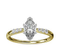 0.65 Carat Marquise Cut Real Diamond Solitaire Ring in Solid 14K Yellow Gold Size 7 A55314