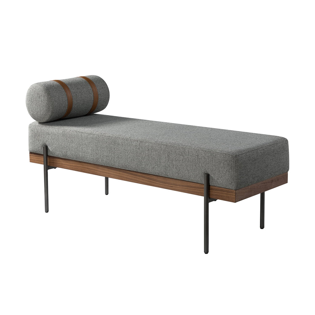 Grey Bedroom Bench with One Pillow I79983